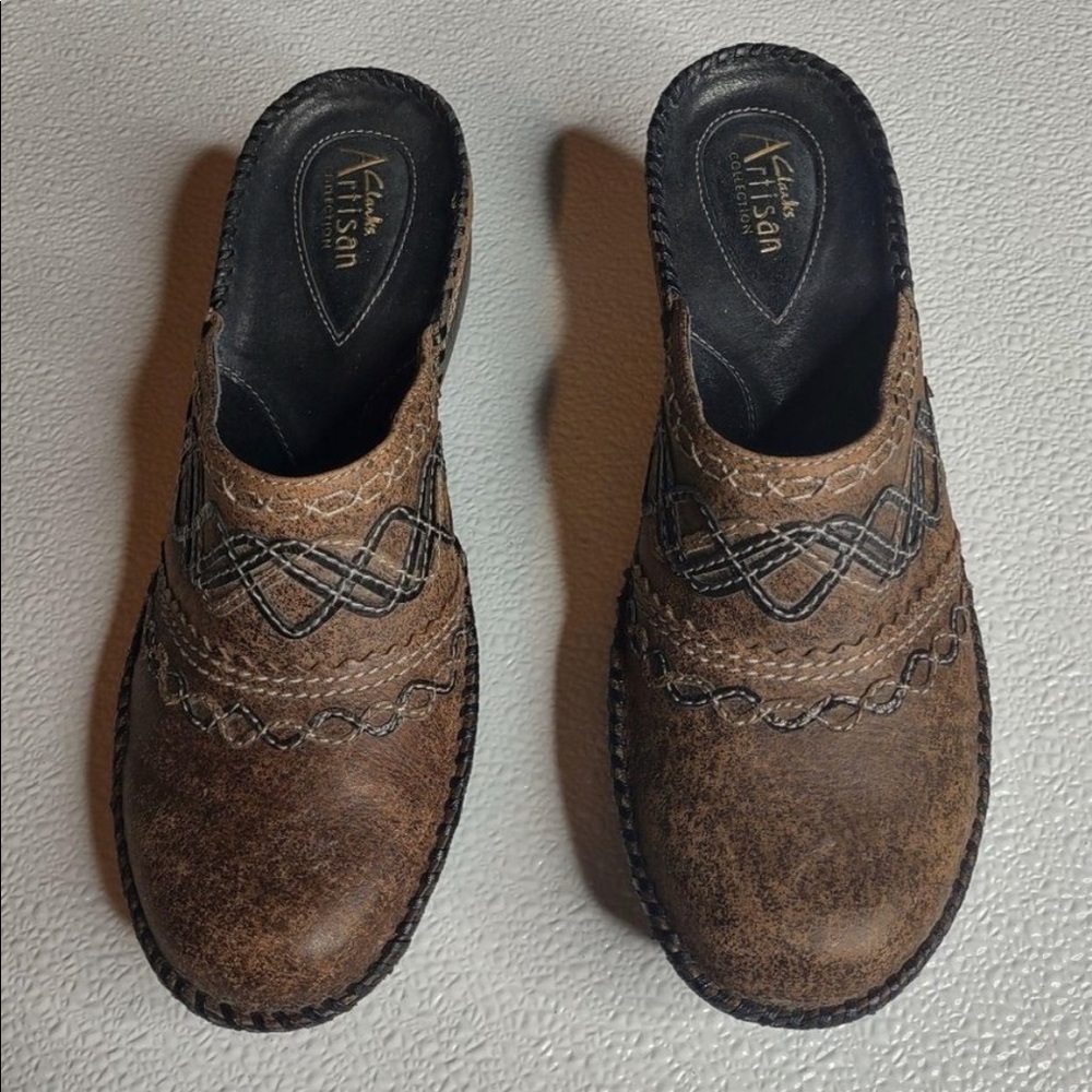 Clark's Artisan Wedge Clogs Size 8 Brown